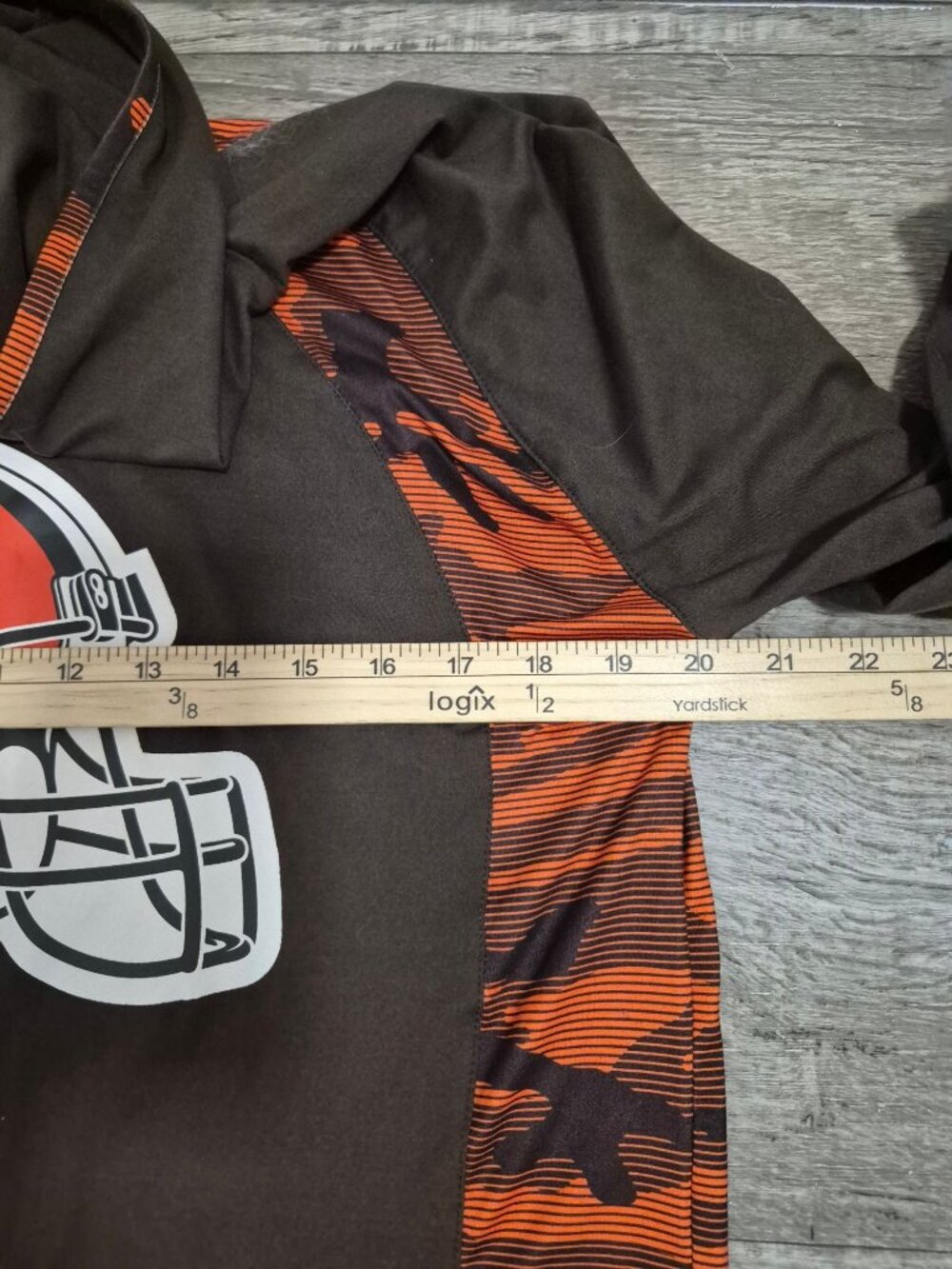 Cleveland Browns Womens Hoodie By Zubaz NFL Team Apparel L Brown/Orange Pullover - Picture 5 of 6